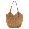 ins' new hollowed-out monofilament woven bag, fashionable single-shoulder straw woven bag, paper rope casual women's bag, beach bag Item Picture
